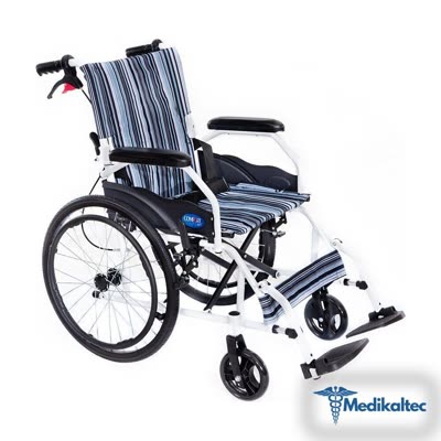 Comfort Plus KY863-20 Mavi Desenli Alüminyum Tekerlekli Sandalye