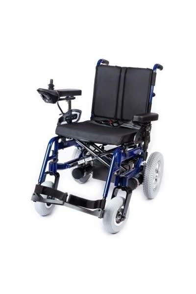 Akülü Sandalye Lacivert | 340W Motor, Yatar Sırt, Katlanır Alüminyum Şase, 130kg Allure